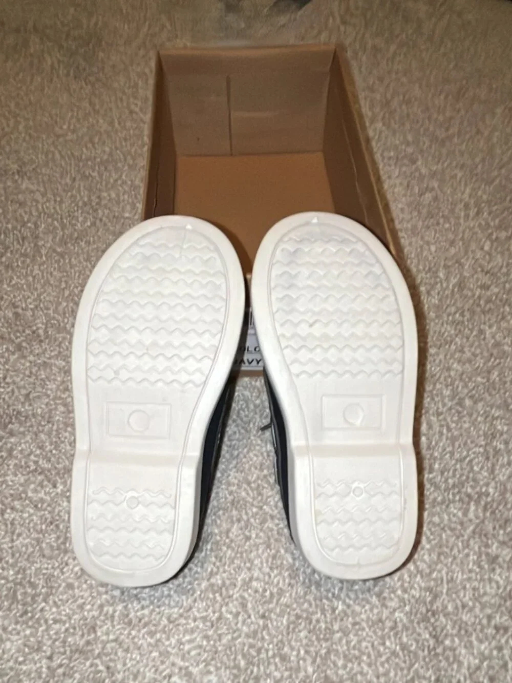Boys Navy Boat Shoes Lace Up Loafers Size 9 NIB
